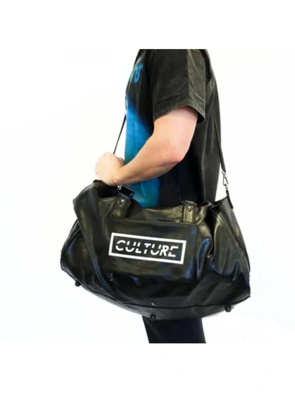 Black Culture Leather Travel Tote Bag.